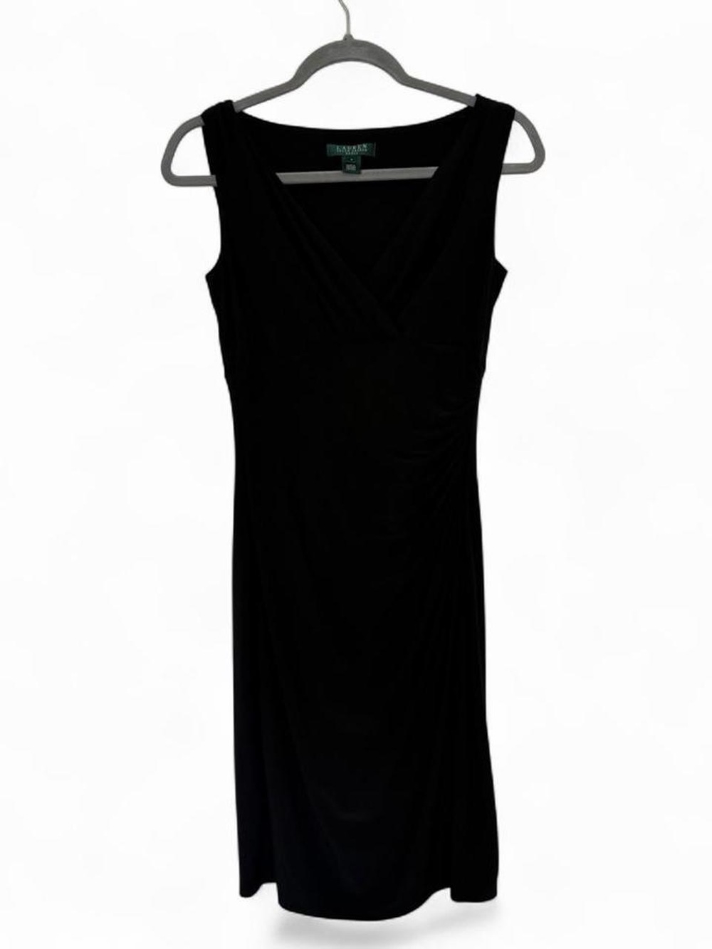 Lauren Ralph Lauren Black Sleeveless V-Neck Midi Sheath Dress 4